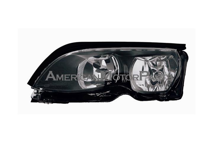 Driver side replacement headlight black bezel halogen type 02-05 bmw 3 series