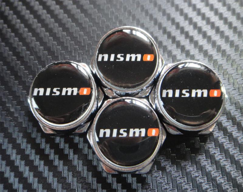 Nismo black license plate burglar chrome bolts stainless steel screws 4caps 