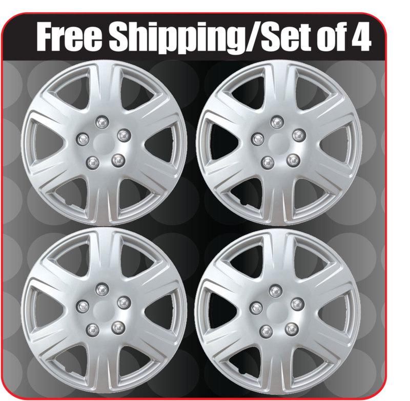 Toyota corolla 15" hub caps wheel cover oem replacement silver abs set of 4