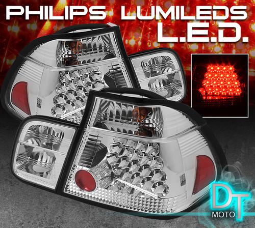 99-01 bmw e46 3-series 4dr philips-led perform clear led tail lights left+right