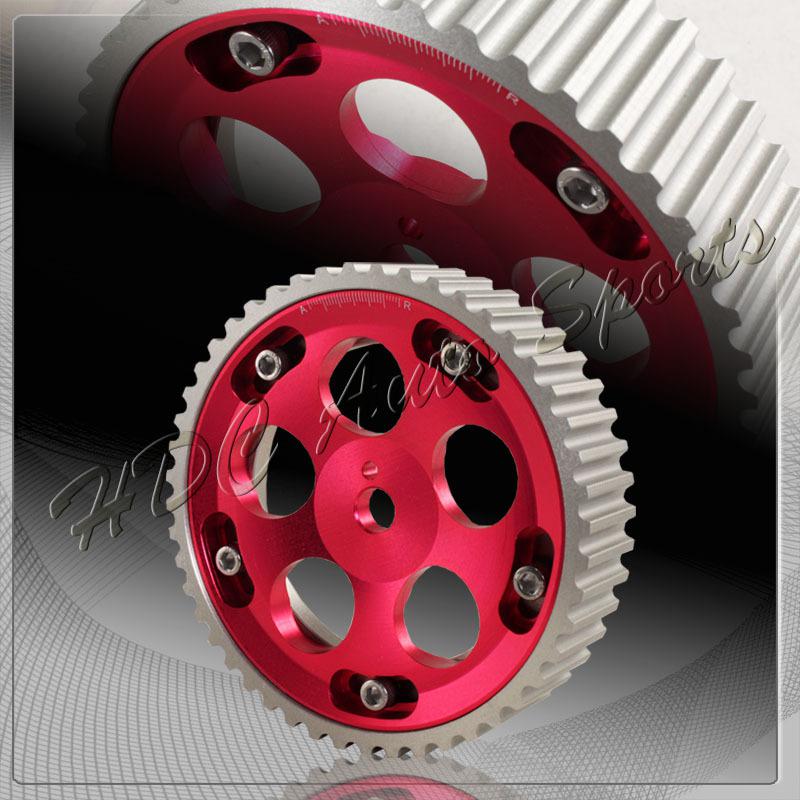 Mitsubishi 4g63 g63b sohc engine 2.0l aluminum anodize adjustable cam gear-red