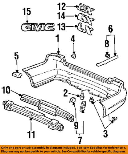 Honda oem 75722s5a000 rear bumper-emblem badge nameplate