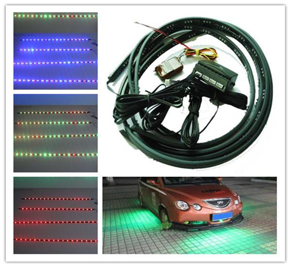 2 x new led under car glow underbody system neon lights kit 7 color 48" 36" us