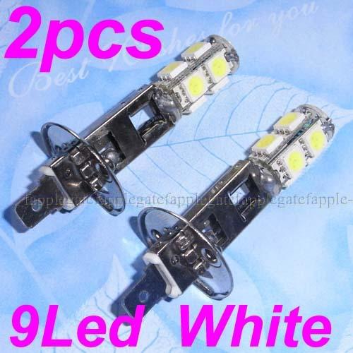 2x 12v white h1 9 led smd high beam fog light bulbs