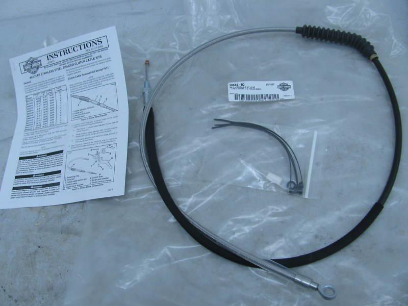 New harley stainless steel clutch cable dyna wide-glide 2001 fxdwg2 2002 fxdwg3