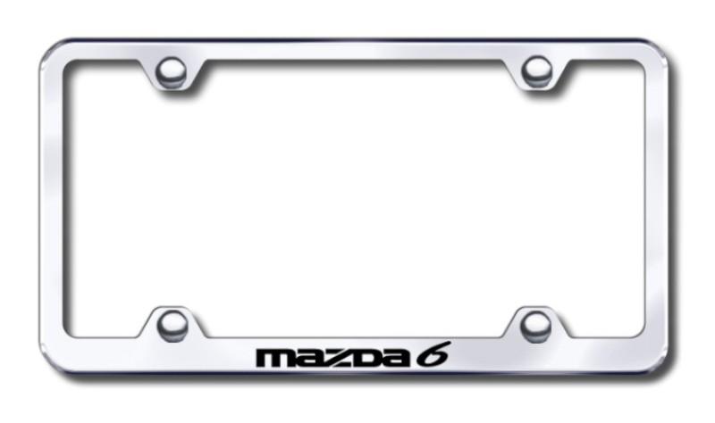 Mazda 6 wide body  engraved chrome license plate frame -metal made in usa genui