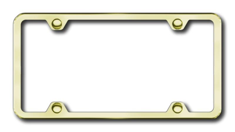 Gold 4-hole slimline license plate frame -metal made in usa genuine