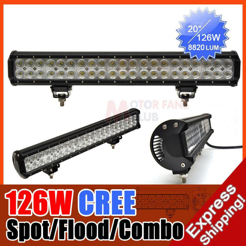 20inch 126w cree led work light bar lamp 8820lm spot/flood/combo 90w/108w/234w