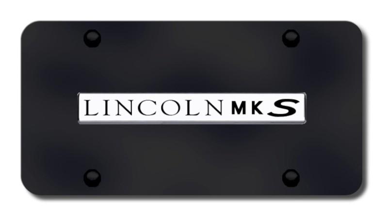 Ford mks name chrome on black license plate made in usa genuine