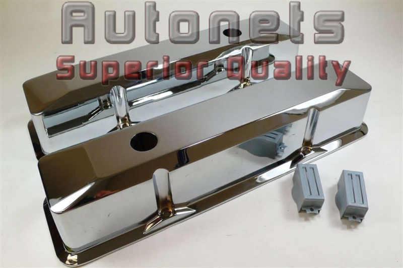 Sb chevy 265 283 305 307 327 350 383 400 chrome alumimin valve covers tall retro