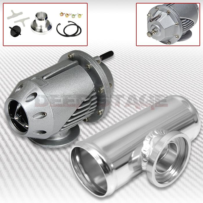 Type-1 sqv blow off valve universal adjustable aluminum+2.5" flange pipe silver