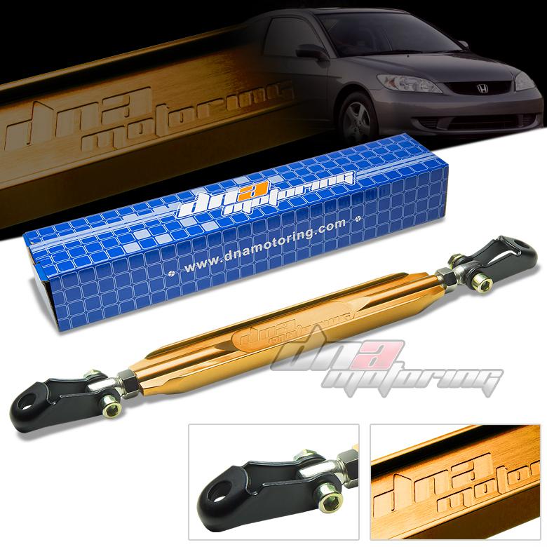 01-05 civic dx/lx em/rsx dna gold 40mm aluminum rear lower tie strut bar/brace