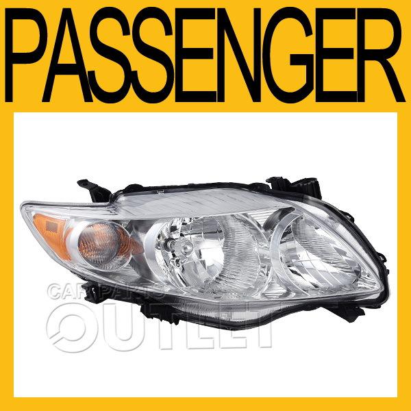 2009-2010 toyota corolla right headlamp to2503182 headlight passenger chrome hsg