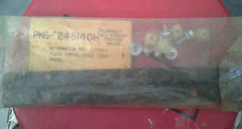 Old plymouth license plate bracket new  vintage