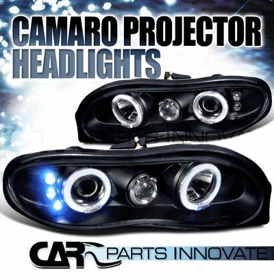 Black 1998-2002 chevy camaro z28 led halo projector headlights