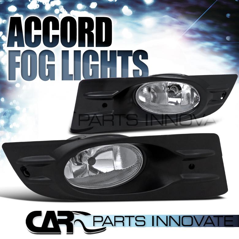 06-07 honda accord 2dr coupe clear fog lights driving lamp+switch