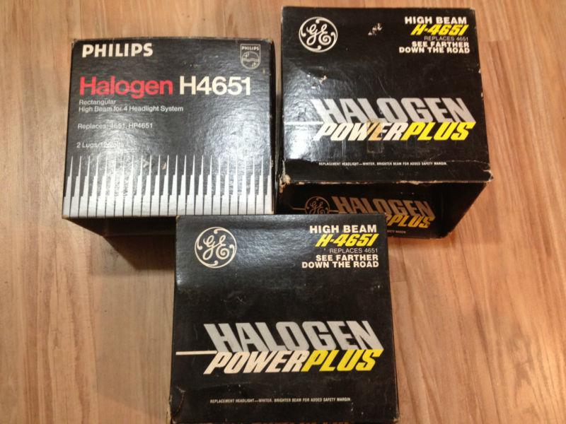 Lot (3) philips ge halogen car high beam headlamp h4651 h 4651 bulbs