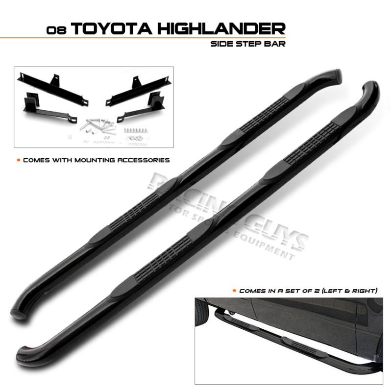 08-09 toyota highlander suv side step nerf bars 2008-2009 running board tube set