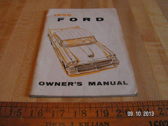 1958 ford original owner's / owners manual