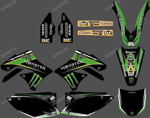 Team graphics & backgrounds decals for kawasaki kx450f kxf 450 2009 2010 2011