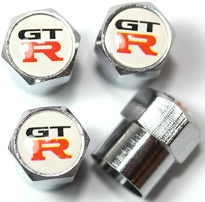 Skyline gtr white nissan tire valve caps r32 r33 r34 r35 turbo free shipping