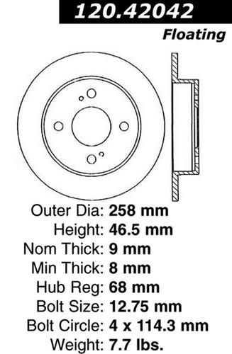 Centric-power slot 126.42042sr stoptech sport rotors 89-98 240sx