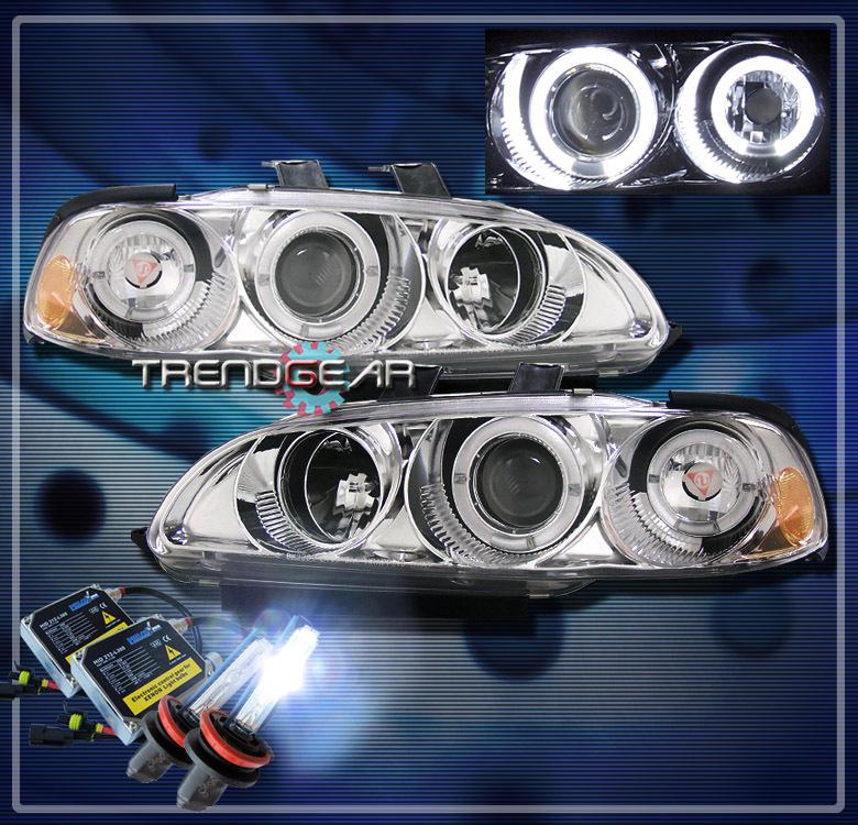 92-95 honda civic 2/3dr halo projector headlight+hid xenon 93 94 hatchback coupe