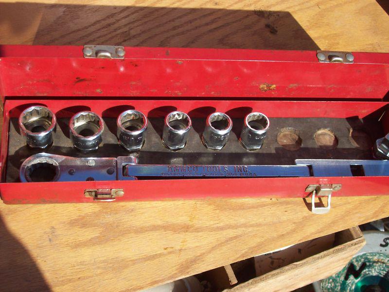 Ammco tools front end alignment flex ratchet sockets sae & mm original metal box