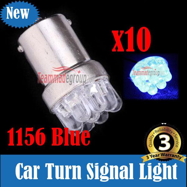 10pcs x car auto 1156 ba15s tail brake turn signal 9 led bulb lamp light blue