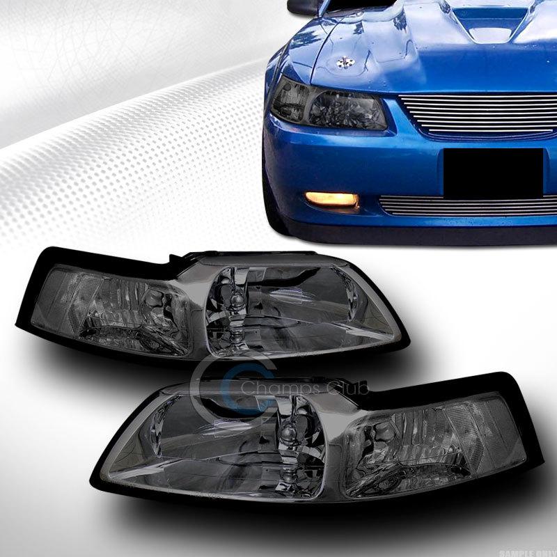 Crystal smoke clear head lights lamps signal left+right dy 99-03 04 ford mustang