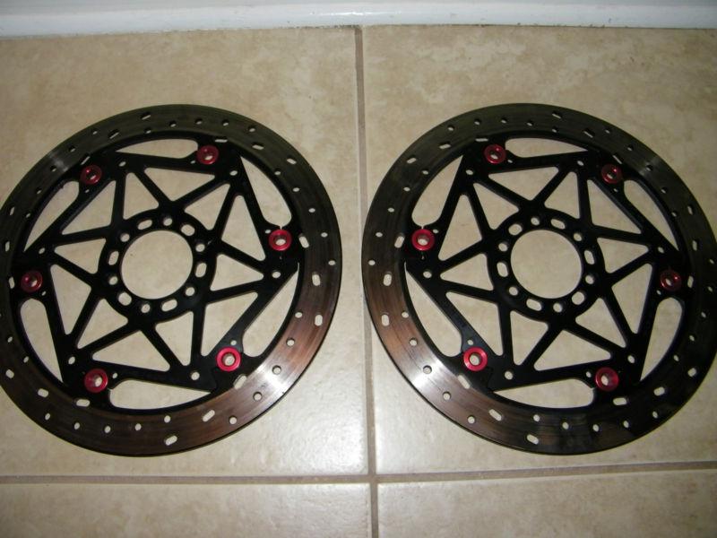 Braketech iron brake rotors for 2012 ktm rc8 set- left/right front rotors + pads
