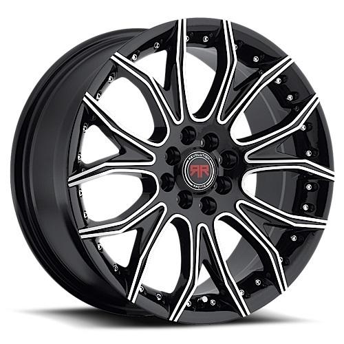 Set of 4 17" revolution racing wheels 5x100/114 black machined offset 40