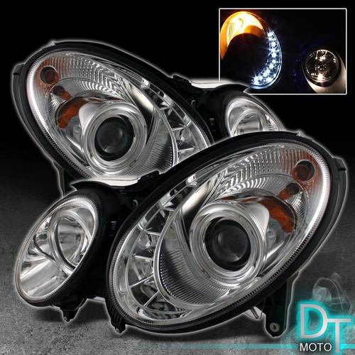 07-09 mercedes w211 e-class projector headlights w/daytime drl led running light