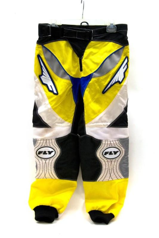 Fly motorcycle motocross racing pants yellow style # 805 size 32 kevlar knees