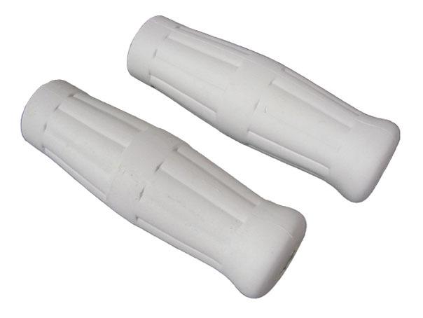 Joker machine radial rubber grips for 1 in handlebars pair white h-d all years