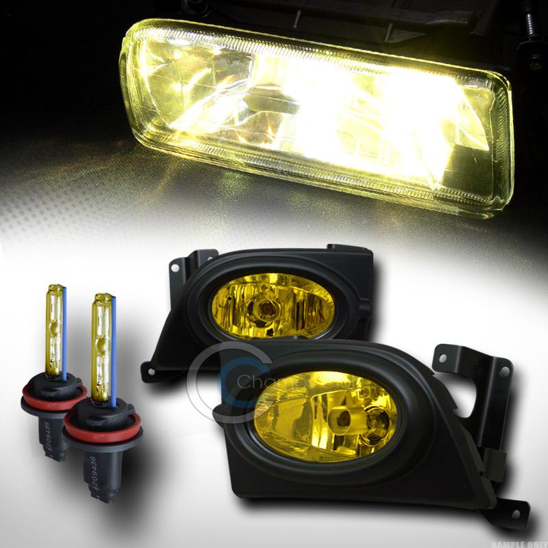 3000k hid xenon w/yellow front bumper fog lights+switch 06-08 honda civic 4d/4dr