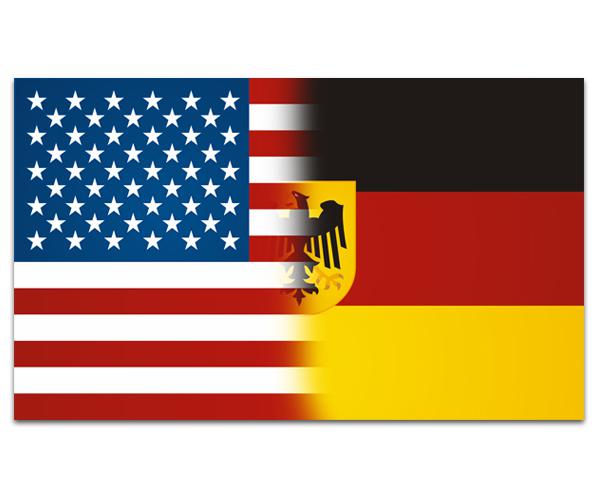 American german flag decal 5"x3" usa germany vinyl car sticker (rh) zu1