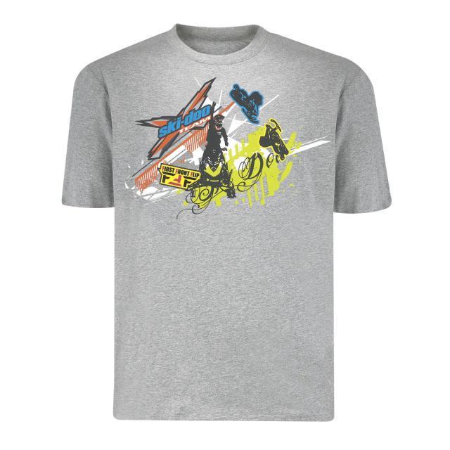 New 2014 ski-doo mens ski-doo front flip t-shirt grey xl 4536511227