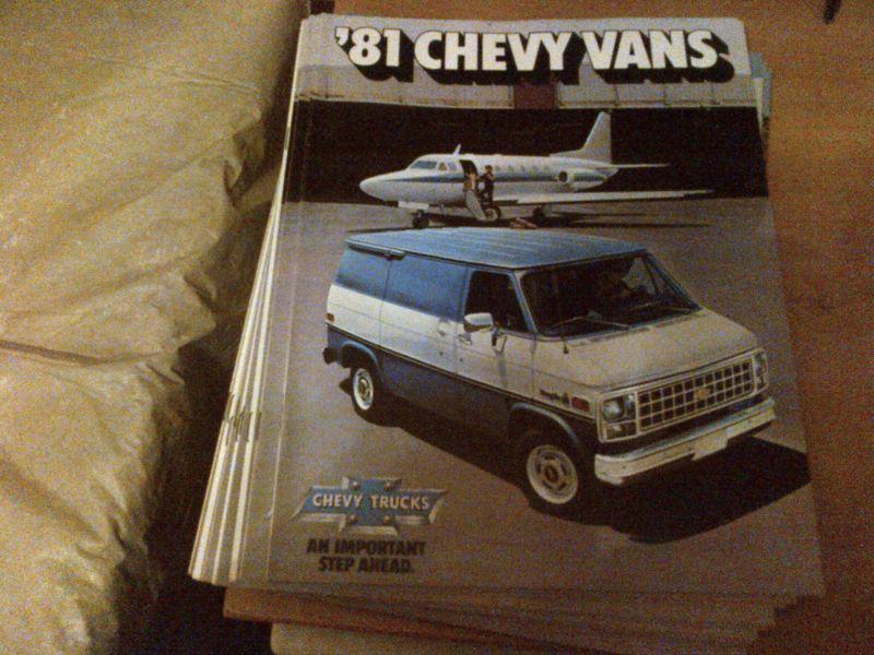 Lot of 14 1981  chevy vans     brochures        -