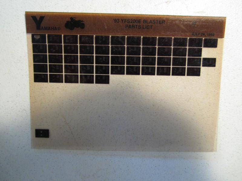 1993 yamaha atv yfs200e blaster microfiche parts catalog yfs 200 e