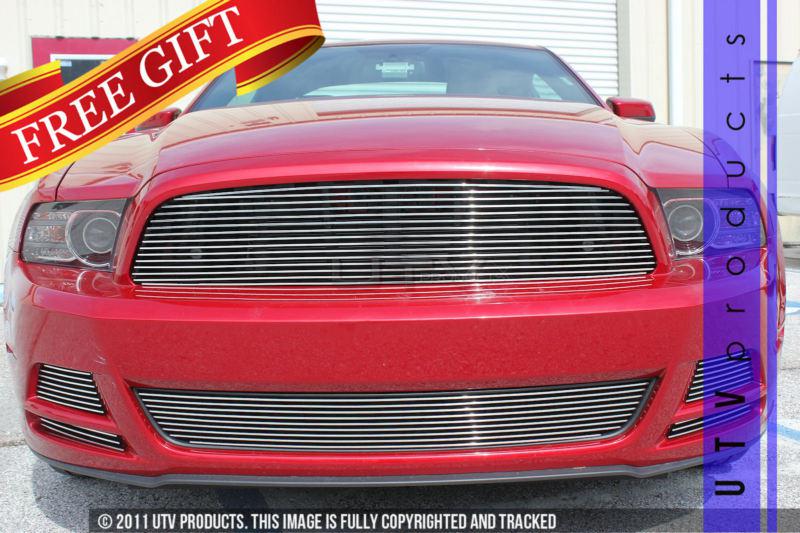 2013 - 2014 ford mustang v6 6pc combo chrome billet grille kit upper replacement