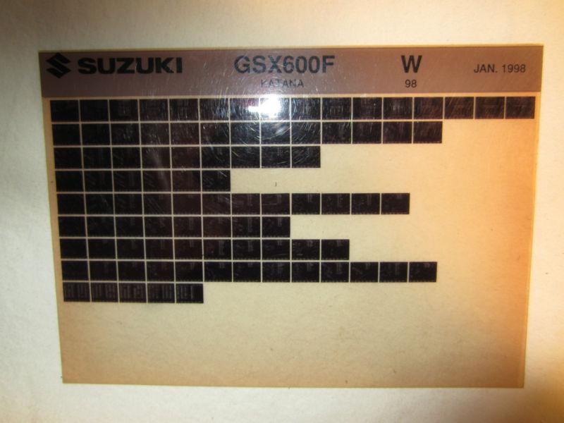 1998 suzuki motorcycle gsx600f w microfiche parts catalog gsx 600 f  