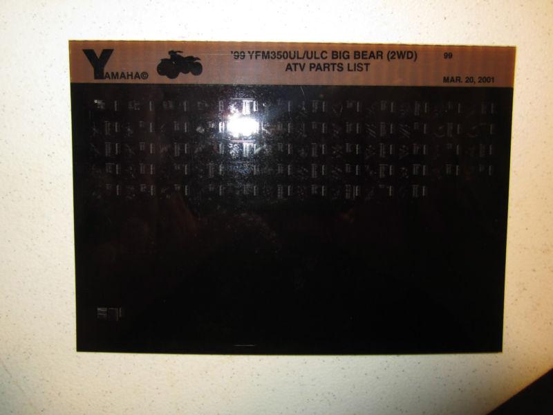 1999 yamaha atv yfm350ul ulc big bear 2wd microfiche parts catalog yfm 350 ul 