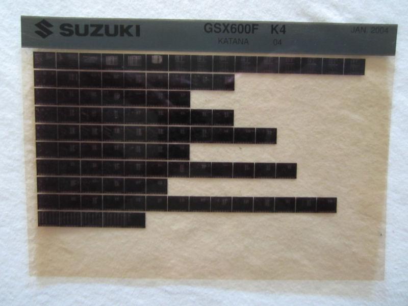 2004 suzuki motorcycle gsx600f k4 katana microfiche parts catalog gs 600 f