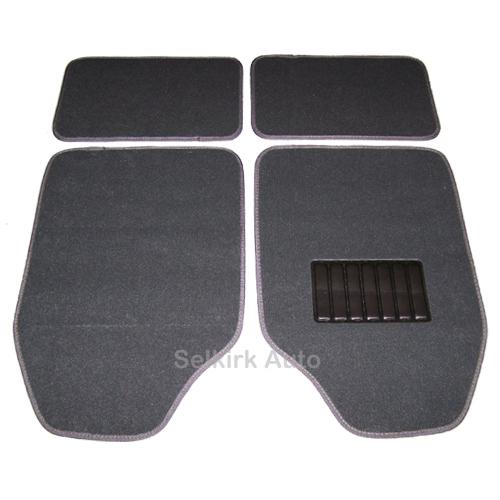 Set 4pc dark gray semi-custom carpet floor mats front and rear fits volvo & vw