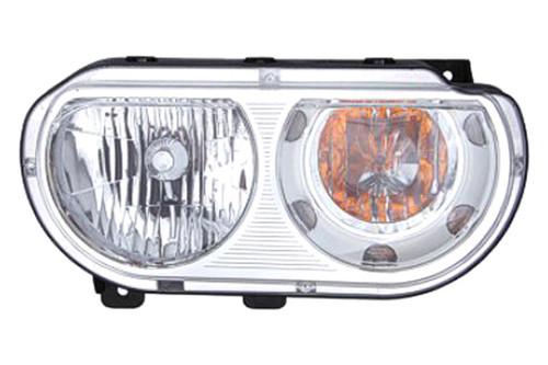 Replace ch2519137 - dodge challenger front rh headlight lens housing halogen