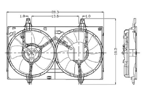 Replace ni3115103 - 96-99 infiniti i30 dual fan assembly car oe style part