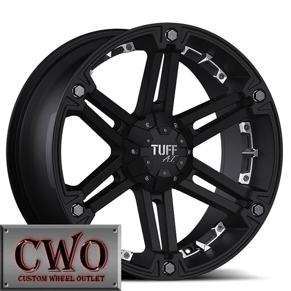 15 black tuff t-01 rims 5x114.3/5x127 5 lug jeep ranger explorer c1500 cwo