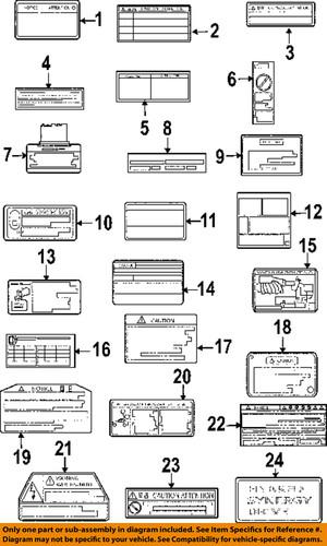 Toyota oem 1129828730 labels-emission label