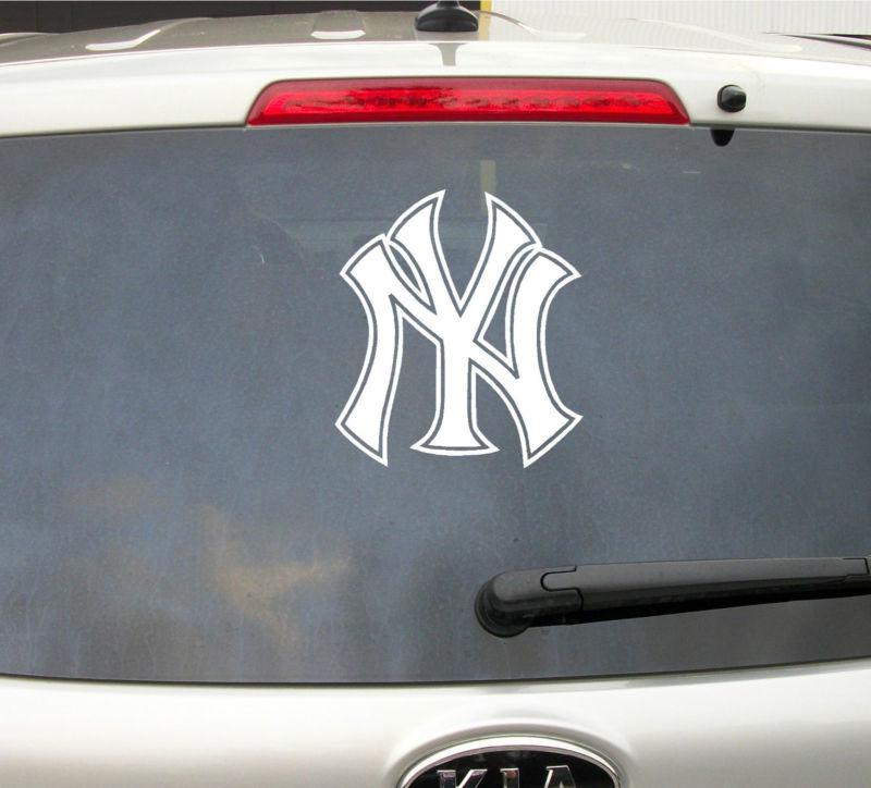 10in new york yankees ny logo white vinyl decal sticker wall art car window